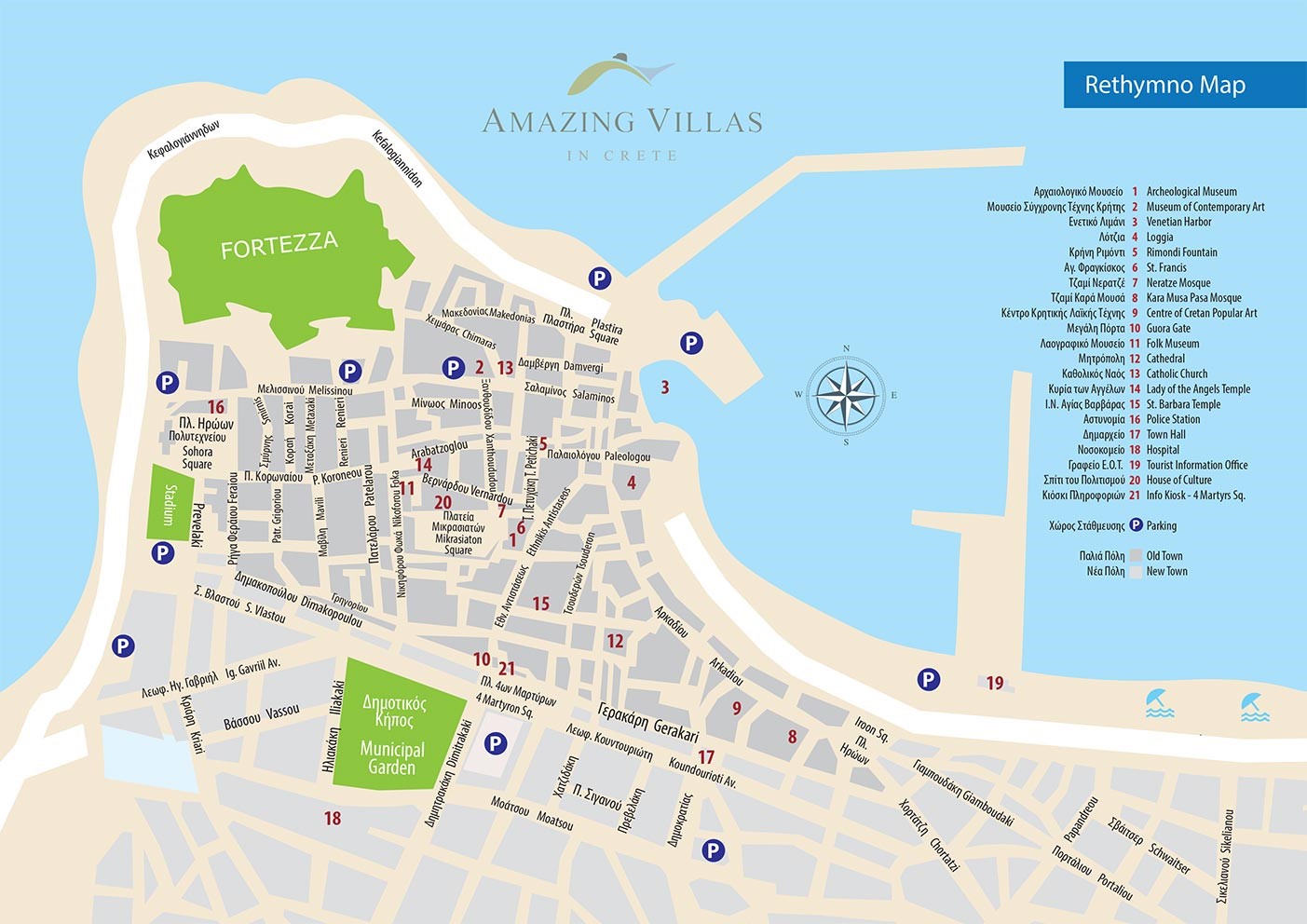Map - Rethymno city | Points of interest
